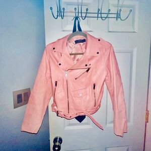 Zara Light Pink Leather Jacket